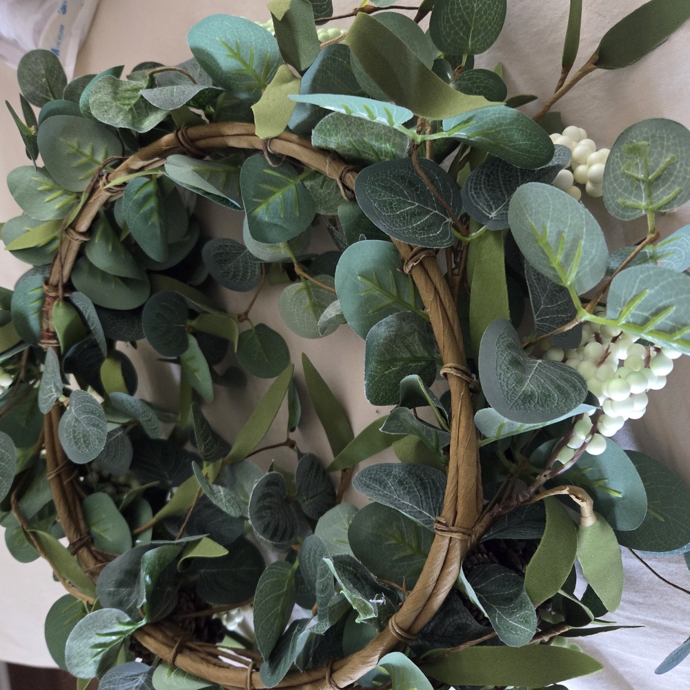 Greenery Wreath with White Accents